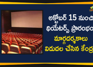 Centre Releases SOP for Theaters to Reopen from October 15