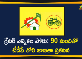 GHMC Elections, GHMC Elections 2020, GHMC Elections Latest News, GHMC Elections News, GHMC Elections Updates, Greater Hyderabad Municipal Corporation, Mango News Telugu, TDP, TDP Releases First List, TDP Releases First List for GHMC Elections, TDP Releases First List with 90 Candidates, TDP Releases First List with 90 Candidates for GHMC Elections, telangana, Telangana Municipal Elections