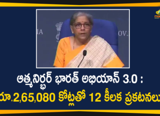 Finance Minister Nirmala Sitharaman Announces Aatmanirbhar Bharat Abhiyan Package 3.0