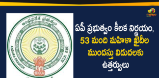 AP Government, AP Government Issued Orders to Release 53 Women Prisoners, AP Government To Release 53 Women Prisoners, AP Govt Decided To Release Women Prisoners, ap women prisoners release, ap women prisoners release news, Mango News Telugu, Orders to Release 53 Women Prisoners, Release Of Women Prisoners, Women Prisoners, women prisoners release in ap