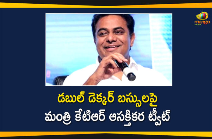 Chances To Introduce Double Decker Buses Again, Double Decker Buses, Double Decker Buses in Hyderabad, KTR Responds over Double Decker Buses in Hyderabad, Minister KTR, Minister KTR Responds over Double Decker Buses, Telangana Double Decker Buses, Telangana News, Telangana Political News
