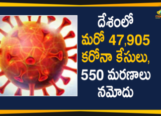 Covid-19 in India : 47905 Positive Cases, 550 Deaths Reported in Last 24 Hours