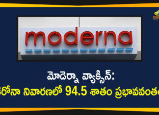 coronavirus vaccine, Coronavirus Vaccine News, Coronavirus Vaccine Updates, COVID-19 vaccine is 94.5% effective, Mango News Telugu, Moderna Announces its Covid-19 Vaccine Found 94.5% effective, Moderna coronavirus vaccine, Moderna COVID-19 vaccine, Moderna reports its COVID-19 vaccine is 94.5% effective, Moderna says its vaccine is 94.5% effective, Moderna vaccine found 94.5% effective