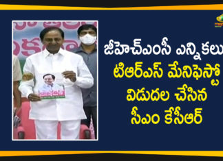 CM KCR, CM KCR Released TRS Manifesto, CM KCR Released TRS Manifesto For GHMC Elections, GHMC Elections, GHMC Elections 2020, GHMC Elections Latest News, GHMC Elections News, GHMC Elections Updates, GHMC Nominations, Greater Hyderabad Municipal Corporation, KCR Release Manifesto For GHMC Elections 2020, Mango News, TRS Manifesto For GHMC Elections