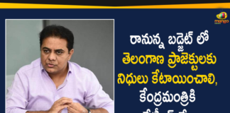 KTR Writes To Piyush Goyal on Allocation of Funds for Pharma City and NIMZ in Upcoming Budget,KT Rama Rao Seeks Funds From Piyush Goyal In Upcoming Union Budget,Allocate Funds For Pharma City And NIMZ,KTR Writes To Piyush Goyal,Telangana Seeks Special Fund Allocation For Pharma City,NIMZ,Allocate Funds For Telangana Projects,Fund Key Projects,KTR Tells Centre,Hyderabad News,Telangana Seeks Central Aid For Pharma City,Allocate Funds For Pharma City And NIMZ,KTR Writes To Piyush Goyal,Minister KTR's Letter To Union Minister Piyush Goyal,KTR Asks Funds For Telangana Projects In 2021 Budget,Budget Funds,Minister KTR,Piyush Goel,Request Union Minister,Mango News,Mango News Telugu
