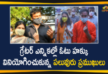 Political Leaders and Cinema Celebrities Cast their Vote in GHMC Elections