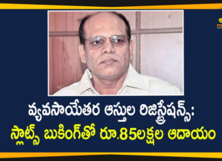 Non-agricultural Properties Slot Bookings: Rs 85 Lakhs Income Generated Till Friday 7 PM,Non-agricultural Properties Slot Bookings Income,Non-agricultural Properties Rs 85 Lakhs Income Generated,Non-agricultural Properties,Registration Of Non-Agricultural Properties Slot Bookings,Non-Agricultural Properties Slot Bookings,Mango News,Mango News Telugu,Chief Secretary Somesh Kumar,Telangana,Non-Agricultural,Non Agricultural Slot Bookings,Non-Agricultural Properties Registations In Telangana,Telangana Latest News,Telangana Non-agricultural Properties,Non Agricultural Land Registration,Land Registrations In Telangana,Online Property Registration,Land Registration In Telangana