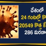 Covid-19 : India Reports 20549 Positive Cases and 286 Deaths Reported in Last 24 Hours,Coronavirus Cases In India, Coronavirus In India,Coronavirus India Live Updates, Coronavirus Live Updates, Coronavirus Positive Cases List, COVID 19 Deaths, COVID-19, COVID-19 Cases in India,COVID-19 Daily Bulletin,Covid-19 In India,Covid-19 Latest Updates, COVID-19 New Live Updates,Covid-19 Positive Cases,India Coronavirus,India COVID 19,India Covid-19 Deaths Report, India Covid-19 Latest Reports,India COVID-19 Reports,India Covid-19 Updates,India New COVID 19 Cases,Mango News,Mango News Telugu,India Covid-19 20549 Positive Cases,India Records 20549 New Covid-19 Cases