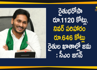 CM YS Jagan Launches Payment of Rythu Bharosa and Nivar Cyclone Input Subsidy,Mango News,Mango News Telugu,Ys Jagan Mohan Reddy,Nivar Cyclone,Andhra Pradesh,Input Subsidy,3rd Phase Of YSR Rythu Bharosa,Cyclone Nivar Compensation On December 29,CM Jagan Pay Rythu Bharosa,Nivar Cyclone Relief Fund,AP CM YS Jagan Launches YSR Rythu Bharosa 3rd Phase,Tadepalli,AP CM YS Jagan Disbursing YSR Rythu Bharosa,YS Jaganmohan Reddy,YSR Rythu Bharosa,YSR Rythu Bharosa Today News,YSR Rythu Bharosa Launch,YSR Rythu Bharosa News,YSR Rythu Bharosa Scheme,YSR Rythu Bharosa Details,YSR Rythu Bharosa Latest Updates,3rd Phase YSR Rythu Bharosa,CM YS Jagan Disbursing YSR Rythu Bharosa,YS Jagan Disbursing YSR Rythu Bharosa