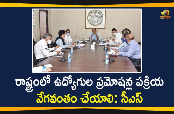CS Somesh Kumar Latest, CS Somesh Kumar Latest News, CS Somesh Kumar Meets Officials, CS Somesh Kumar Press Meet, CS Somesh Kumar Review Meeting, Mango News, Somesh Kumar, Somesh Kumar held Meeting with Officials on Employees Promotions Process, Telangana CS, Telangana CS Somesh Kumar, Telangana CS Somesh Kumar Review