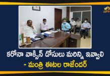 coronavirus vaccine distribution, COVID 19 Vaccine, Covid-19 Vaccination Distribution, Covid-19 Vaccination Drive, Covid-19 Vaccine Distribution, Covid-19 Vaccine Distribution News, Covid-19 Vaccine Distribution updates, Distribution For Covid-19 Vaccine, Mango News, Minister Eatala Rajender, Minister Eatala Rajender Participated in Video Conference, na Corona Vaccination Drive, telangana government, Vaccine Distribution, Video Conference held by Union Minister for Health