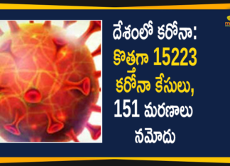దేశంలో కరోనా: కొత్తగా 15223 కరోనా కేసులు, 151 మరణాలు నమోదు Coronavirus Cases, coronavirus cases india, coronavirus india, coronavirus india live updates, Coronavirus India News LIVE Updates, COVID-19 pandemic in India, India Coronavirus, India Covid-19 Updates, total corona cases in india today, Total Corona Positive Cases in India, total corona positive in india