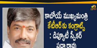 Deputy Speaker Padma Rao Goud, Deputy Speaker Padma Rao Goud Congratulated Minister KTR, KTR, KTR As CM of Telangana, KTR As Future CM of Telangana, KTR Set to Replace Father KCR as Telangana CM, Mango News, Minister KTR As Future CM of Telangana, Padma Rao Goud Congratulated Minister KTR, Telangana CM, Telangana Next CM, Telangana Next CM KTR