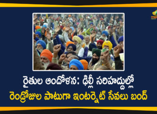 Farmers Protest, Farmers Protest Against Farm Bills, Farmers Protest Against Farm Laws, Internet Services Temporarily Suspended, Internet Services Temporarily Suspended Days in Delhi Borders, Internet Services Temporarily Suspended for Two Days