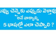 నువ్వు చెన్నైకు ఎప్పుడు వెళ్తావు? అనే వాక్యాన్ని 5 భాషల్లో ఎలా చెప్పాలి?,English,Tamil,Kannada,Hindi,KVR institute,kannada,malayalam,house in tamil,english through telugu,learn english through telugu,learn tamil through telugu,learn kannada through telugu,learn malayalam through telugu,learn hindi through telugu,english grammar through telugu,hindi grammar through telugu,tamil grammar through telugu,malayalaym grammar through telugu,kannada grammar,kvr channel