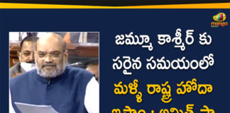 Home Minister Amit Shah Says Jammu Kashmir will get Statehood at an Appropriate Time