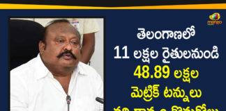 48.89 Lakh Metric Tonnes of Paddy Procured in Telangana, 48.89 Lakh Metric Tonnes of Paddy Procured in Telangana State, Civil Supplies Minister Gangula Kamalakar, Mango News, Metric Tonnes of Paddy Procured in Telangana, Minister Gangula Kamalakar, minister gangula kamalakar press meet, Paddy Procurement, Paddy procurement In Telangana, Paddy procurement increase, Paddy procurement shows increase, Telangana Paddy procurement