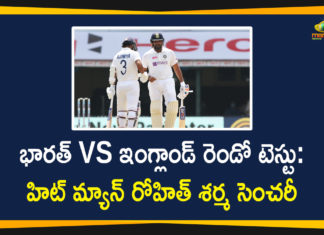 India vs England 2nd Test: Rohit Sharma Hits His Seventh Test Century,Mango News,Mango News Telugu,India vs England 2nd Test: Rohit Sharma Hits His Seventh Test Century,IND vs ENG 2nd Test Day 1 Highlights: Rohit 161 Rahane fifty power India to 300/6 against England,IND Vs ENG, 2nd Test: Rohit Sharma Becomes First Batsman To Score Centuries In All Formats Against Four Teams,India vs England 2nd Test: Rohit Sharma's century steers India to 189/3 at tea on Day 1