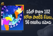 AP Corona Andhra Pradesh, Andhra Pradesh COVID-19 Daily Bulletin, Andhra Pradesh Department of Health, ap coronavirus cases today, ap coronavirus cases total, ap coronavirus updates district wise, AP COVID 19 Cases, AP Total Positive Cases, COVID-19, COVID-19 Daily Bulletin, Total Corona Cases In AP,mango newsUpdates : 102 New Positive Cases, 56 Recovered Cases Reported Today