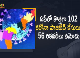 ఏపీలో కరోనా: కొత్తగా 102 మందికి పాజిటివ్ గా నిర్ధారణ AP Corona Andhra Pradesh, Andhra Pradesh COVID-19 Daily Bulletin, Andhra Pradesh Department of Health, ap coronavirus cases today, ap coronavirus cases total, ap coronavirus updates district wise, AP COVID 19 Cases, AP Total Positive Cases, COVID-19, COVID-19 Daily Bulletin, Total Corona Cases In AP,mango newsUpdates : 102 New Positive Cases, 56 Recovered Cases Reported Today