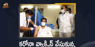 Covid-19 Vaccine at Gandhi Hospital, First Dose of COVID-19 Vaccine, Gandhi Hospital, Kishan Reddy, Kishan Reddy Received Covid-19 Vaccine, Kishan Reddy Received Covid-19 Vaccine at Gandhi Hospital, Kishan Reddy Received First Dose of Covid-19 Vaccine, Mango News, Union Minister, Union Minister Kishan Reddy, Union Minister Kishan Reddy Received First Dose, Union Minister Kishan Reddy Received First Dose of Covid-19 Vaccine