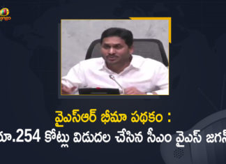 వైఎస్ఆర్ భీమా కింద నేడు రూ.254 కోట్లు విడుదల చేసిన సీఎం జగన్ AP CM YS Jagan, AP CM YS Jagan Released Rs 254 Crore to Beneficiaries, AP CM YS Jagan Released Rs 254 Crore to Beneficiaries Under YSR Bhima Scheme, AP YSR Bhima Scheme, Mango News, Mango News Telugu, YS Jagan Released Rs 254 Crore to Beneficiaries Under YSR Bhima Scheme, YSR Bhima Scheme, YSR Bhima Scheme In AP, YSR Bhima Scheme News, YSR Bhima Scheme Updates