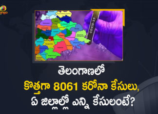 తెలంగాణలో కరోనా : కొత్తగా 8061 మందికి పాజిటివ్, 56 మరణాలు Coronavirus, COVID-19, Covid-19 Updates in Telangana, telangana corona district wise cases, telangana coronavirus cases district wise, telangana coronavirus cases today, telangana coronavirus cases today district wise, telangana coronavirus district wise, telangana coronavirus district wise List, Telangana Coronavirus News, telangana covid cases today bulletin, telangana covid cases today list,mango news