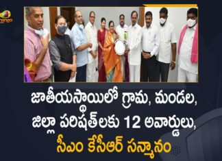 2021 National Panchayat Awards, CM K Chandrasekhar Rao applauds winners of panchayat, CM KCR Felicitated Village Mandal, CM KCR Felicitated Village Mandal Zilla Parishad Members, KCr applauds winners of panchayat, KCR Felicitated, Mango News, National Panchayat Awards, National Panchayat Awards 2021, National Panchayat Awards to Telangana, Panchayat Awards, telangana cm felicitates national award winners, Telangana Got 12 National Panchayat Awards, Telangana National Panchayat Awards, winners of panchayat, Zilla Mandal Parishads in Telangana, Zilla Parishad Members, Zilla Parishad Members who Won Prestigious National Awards
