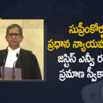 48th Chief Justice of India, Justice NV Ramana, Justice NV Ramana Sworn, Justice NV Ramana Sworn In as 48th Chief Justice of India, Justice NV Ramana sworn in as Chief Justice of India, Justice NV Ramana sworn in as India, Justice NV Ramana Sworn In As New Chief Justice, Justice NV Ramana sworn in as the 48th Chief Justice of India, Justice NV Ramana Takes Oath As 48th Chief Justice Of India, Mango News, New CJI, NV Ramana Sworn In as 48th Chief Justice of India