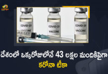 Covid Vaccination in India, More than 43 Lakh Vaccine Doses Administered on April 5th, Corona Vaccination Drive, Corona Vaccination Programme, coronavirus vaccine distribution, COVID 19 Vaccine, Covid Vaccination, Covid vaccination in India, Covid-19 Vaccination Distribution, Covid-19 Vaccination Drive, Covid-19 Vaccine Distribution, Covid-19 Vaccine Distribution News, Covid-19 Vaccine Distribution updates, Distribution For Covid-19 Vaccine, India Covid Vaccination, Mango News, Vaccine Distribution