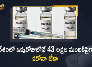 Covid Vaccination in India, More than 43 Lakh Vaccine Doses Administered on April 5th, Corona Vaccination Drive, Corona Vaccination Programme, coronavirus vaccine distribution, COVID 19 Vaccine, Covid Vaccination, Covid vaccination in India, Covid-19 Vaccination Distribution, Covid-19 Vaccination Drive, Covid-19 Vaccine Distribution, Covid-19 Vaccine Distribution News, Covid-19 Vaccine Distribution updates, Distribution For Covid-19 Vaccine, India Covid Vaccination, Mango News, Vaccine Distribution