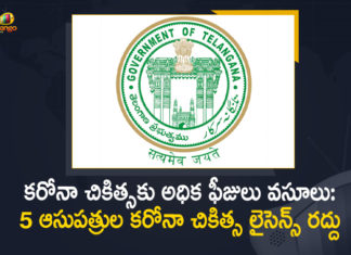 Covid Treatment, Covid Treatment Licenses, Five Hyderabad hospitals barred from Covid treatment, Five Private Hospitals Lose Permission to Treat Covid-19, Hospitals Violating Treatment Protocols, Licenses Cancelled for Hospitals Violating Treatment Protocols, Mango News, Telangana Govt, Telangana Govt Cancelled Covid Treatment Licenses, Telangana Govt Cancelled Covid Treatment Licenses of 5 Hospitals, Telangana Govt Cancelled Covid Treatment Licenses of 5 Hospitals for Violating Treatment Protocols, Treatment Protocols