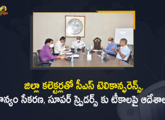 CS Somesh Kumar, CS Somesh Kumar held Teleconference with District Collectors, CS Somesh Kumar held Teleconference with District Collectors over Paddy Procurement, District Collectors over Paddy Procurement, Mango News, Paddy Procurement, Paddy procurement across Telangana, Paddy Procurement Centers, Paddy procurement In Telangana, Paddy Procurement System, Telangana CS Somesh Kumar, Teleconference with District Collectors over Paddy Procurement