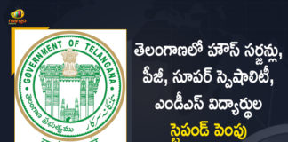 Telangana Govt Hikes 15 Percent Stipend for Medical, Dental House Surgeons and PG Students,Mango News,Mango News Telugu,Telangana Govt Hikes 15 Pc Stipends For House Surgeons,15 Pc Salary Hike To House Surgeons And PG Medicos,TS Govt Hikes 15 Pc Stipends For House Surgeons,PG Students,Dental House Surgeons,Telangana Govt,Telangana,Telangana News,Telangana Dental House Surgeons and PG Students,Telangana Govt Hikes 15 Percent Stipend for PG Students,Telangana Govt Hikes 15 Percent Stipend Dental House Surgeons,15 Percent Hikes Stipend Dental House Surgeons,15 Percent Hikes Stipend Dental PG Students
