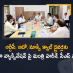 COVID 19 Vaccine, COVID-19 vaccine updates, CS Somesh Kumar held Review over Corona Vaccines Procurement, Harish Rao Review over Corona Vaccines Procurement, Mango News, Minister Harish Rao, Review over Corona Vaccines Procurement, Special Covid Vaccination Drive, Special Covid Vaccination Drive for High Risk Groups, Special Covid Vaccination Drive In Telangana, Special Vaccination Drives For RTC Cab And Auto Drivers To Begin From 3rd June, telangana, Telangana begins vaccinating high risk groups, Telangana launches special vaccination drive, Vaccination Drive for High Risk Groups