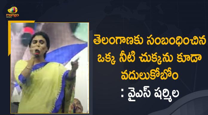 AP-TS Water Disputes, Krishna water dispute, Krishna Water Disputes Tribunal, Mango News, Sharmila ready to fight for T on water issues, Water Dispute Between Telangana and Andhra Pradesh, Water Disputes, water disputes between Andhra and Telangana, Water Disputes Between Telugu States, YS Sharmila, YS Sharmila Latest News, YS Sharmila Responds over Water Disputes, YS Sharmila Responds over Water Disputes Between Telugu States