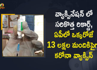 AP Govt Creates New Record in Corona Vaccination Drive, AP Govt Creates New Record in Vaccination, AP Govt Creates New Record in Vaccination 1372481 Vaccine Doses Administered In Single Day, AP govt creates record, AP Vaccination Drive, Big vaccine Sunday, Corona Vaccination Drive, Corona Vaccination Programme, COVID 19 Vaccine, Covid Vaccination, Covid-19 Vaccination Drive, India Covid Vaccination, Mango News