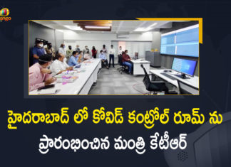 Covid Command Centre established in Hyderabad, Covid Control Room set up at Hyderabad, Hyderabad, KT Rama Rao flags off Covid Command Centre, KTR inaugurates COVID control room in Hyderabad, KTR Opens Covid Command Centre, Mango News, Minister KTR Inaugurated Covid Control Room set up, Minister KTR Inaugurated Covid Control Room set up at Hyderabad, Minister KTR inaugurates Covid Control Room, Telangana Govt sets up COVID-19 Command Center, Telangana Minister KT Rama Rao