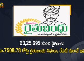 Mango News, Rythu Bandhu Cheques, Rythu Bandhu Scheme, Rythu Bandhu Scheme in Telangana, Rythu Bandhu Scheme Money, Rythu Bandhu Telangana, telangana agriculture minister, Telangana Agriculture Minister Niranjan Reddy, Telangana Govt to Transfer Rs.7508.78 Cr for 63.25 Lakh Farmers, Telangana Rythu Bandhu, TRS Government, TRS Government Release Rythu Bandhu Scheme Money