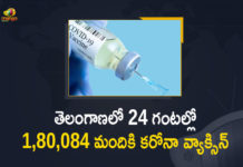 180084 People were Vaccinated in Last 24 Hours, Corona Vaccination Drive, coronavirus vaccine distribution, COVID 19 Vaccine, Covid Vaccination, covid vaccination hyderabad, Covid Vaccination in Telangana, covid vaccine in hyderabad, covid vaccine registration online telangana, Covid-19 Vaccination Drive, Distribution For Covid-19 Vaccine, free vaccination centres in hyderabad, government vaccination, govt covid vaccination centres in hyderabad, Mango News, Vaccine Distribution