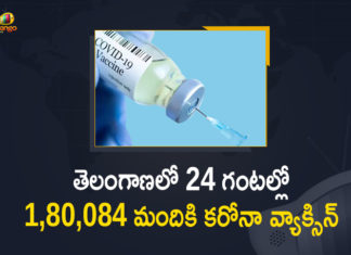 180084 People were Vaccinated in Last 24 Hours, Corona Vaccination Drive, coronavirus vaccine distribution, COVID 19 Vaccine, Covid Vaccination, covid vaccination hyderabad, Covid Vaccination in Telangana, covid vaccine in hyderabad, covid vaccine registration online telangana, Covid-19 Vaccination Drive, Distribution For Covid-19 Vaccine, free vaccination centres in hyderabad, government vaccination, govt covid vaccination centres in hyderabad, Mango News, Vaccine Distribution