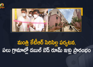 2BHK Dignity Houses, 2BHK Dignity Houses in Sircilla Constituency, KTR Inaugurates 2BHK Dignity Houses, KTR Inaugurates 2BHK Dignity Houses in Sircilla Constituency, Mango News, Minister KTR, Minister KTR inaugurated 2BHK Houses, Minister KTR Inaugurates 2BHK Dignity Houses, Minister KTR Inaugurates 2BHK Dignity Houses in Sircilla Constituency, Sircilla Constituency