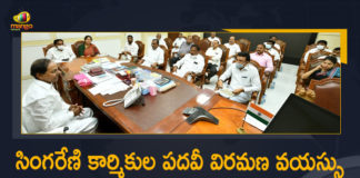 CM KCR Decided to Increase Retirement Age of Singareni Workers, CM KCR Decided to Increase Retirement Age of Singareni Workers to 61 Years, KCR Decided to Increase Retirement Age of Singareni Workers, Mango News, Retirement Age of Singareni Workers, Retirement Age of Singareni Workers Increase, Retirement Age of Singareni Workers Increase News, Retirement age of Singareni workers increased to 61, Singareni workers’ retirement age enhanced to 61 years, TRS govt increased the retirement age of Singareni workers