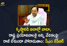 AP-TS Water Disputes, CM KCR Says Govt would Fight at All the Fora Without Any Compromise on the Krishna Waters, CM KCR vows to fight for Krishna water share, KCR Says Govt would Fight at All the Fora Without Any Compromise on the Krishna Waters, Krishna Water Disputes Tribunal, Krishna Waters, Mango News, Telangana AP Water Disputes, TS to continue struggle for rights in Krishna water, TS will start using 50% water in Krishna, Water Disputes, water disputes between Andhra and Telangana