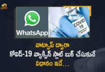 COVID-19 vaccination slot via WhatsApp, Covid-19 Vaccination Slots, Covid-19 Vaccination Slots Can Book Now Through Whatsapp, Covid-19 vaccination slots can now be booked on WhatsApp, COVID-19 vaccine slot via WhatsApp, COVID-19 vaccine slots can now be booked on WhatsApp, How to book Covid vaccine appointment via WhatsApp, How to book COVID-19 vaccination slot via WhatsApp, how to book COVID-19 vaccine slot using WhatsApp, Mango News
