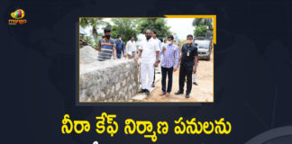 Hyderabad, Mango News, Minister V Srinivas Goud, Minister V Srinivas Goud Inspects Neera Cafe Construction Works, Minister V Srinivas Goud Inspects Neera Cafe Construction Works at Hyderabad, Neera Cafe, Neera Cafe Construction, Neera Cafe Construction Works, Neera Cafe Construction Works at Hyderabad, Srinivas Goud Inspects Neera Cafe Construction, telangana government, V Srinivas Goud Inspects Neera Cafe Construction Works