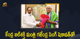 CM KCR Meets Union Jal Shakti Minister Gajendra Singh, CM KCR meets with Jal Shakti Minister Gajendra Singh, KCR Meets Union Jal Shakti Minister, KCR urges Jal Shakti Min to defer gazette notification, Mango News, New Delhi, Telangana CM K Chandrasekhar Rao, Telangana CM KCR Meets Union Jal Shakti Minister Gajendra Singh Shekavat, Telangana CM KCR Meets Union Jal Shakti Minister Gajendra Singh Shekavat at New Delhi, Telangana CM KCR Urges Union Jal Shakti Minister, Telangana CM Meets Gadkari, Union Jal Shakti Minister Gajendra Singh Shekavat