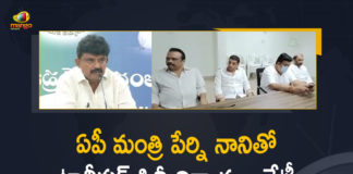 Tollywood Producers Meet AP Minister, Tollywood Producers Meet AP Minister Perni Nani at Machilipatnam, Andhra Pradesh latest news,Andhra Pradesh updates, ap news, Mango News, Andhra Pradesh Political News 2021, Latest Politics Updates, Tollywood Producers, AP Minister Perni Nani, producers meeting with minister perni nani, producers council meeting with perni nani,Bunny Vasu meeting with perni nani