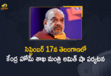 Amit Shah to attend BJP”s Telangana Liberation Day, Amit Shah to visit Telangana on Sep 17, Amit Shah Tour, Amit Shah Tour in Telangana, Amit Shah Tour in Telangana On September 17th, BJP Praja Ashirvad Yatra, Huzurabad Assembly by election, Mango News, Union Home Minister Amit Shah, Union Home Minister Amit Shah Tour in Telangana, Union Home Minister Amit Shah Tour in Telangana On September 17th