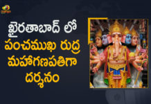 2021 Khairatabad Ganesh, Iconic Kharaitabad Ganesha idol, Iconic Kharaitabad Ganesha idol stands tall, Khairatabad, Khairatabad Ganesh, Khairatabad Ganesh 2021, Khairatabad Shri Panchamukha Rudra Maha Ganapati, Khairatabad Shri Panchamukha Rudra Maha Ganapati Idol, Mango News, Shri Panchamukha Rudra Maha Ganapati Idol, Shri Panchamukha Rudra Maha Ganapati Idol Set up in Khairatabad
